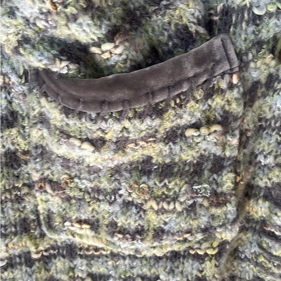 Womens Textured Knit Coat - Green Multi Size M - Picture 4 of 8